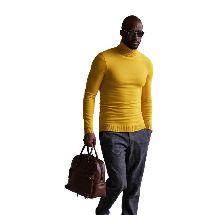 Herren rollkragen pullover mit feiner Struktur Drune