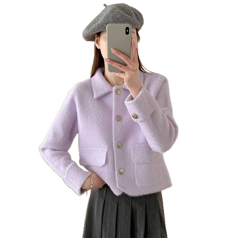 Damen elegante und kuschelige Kurzjacke Drune