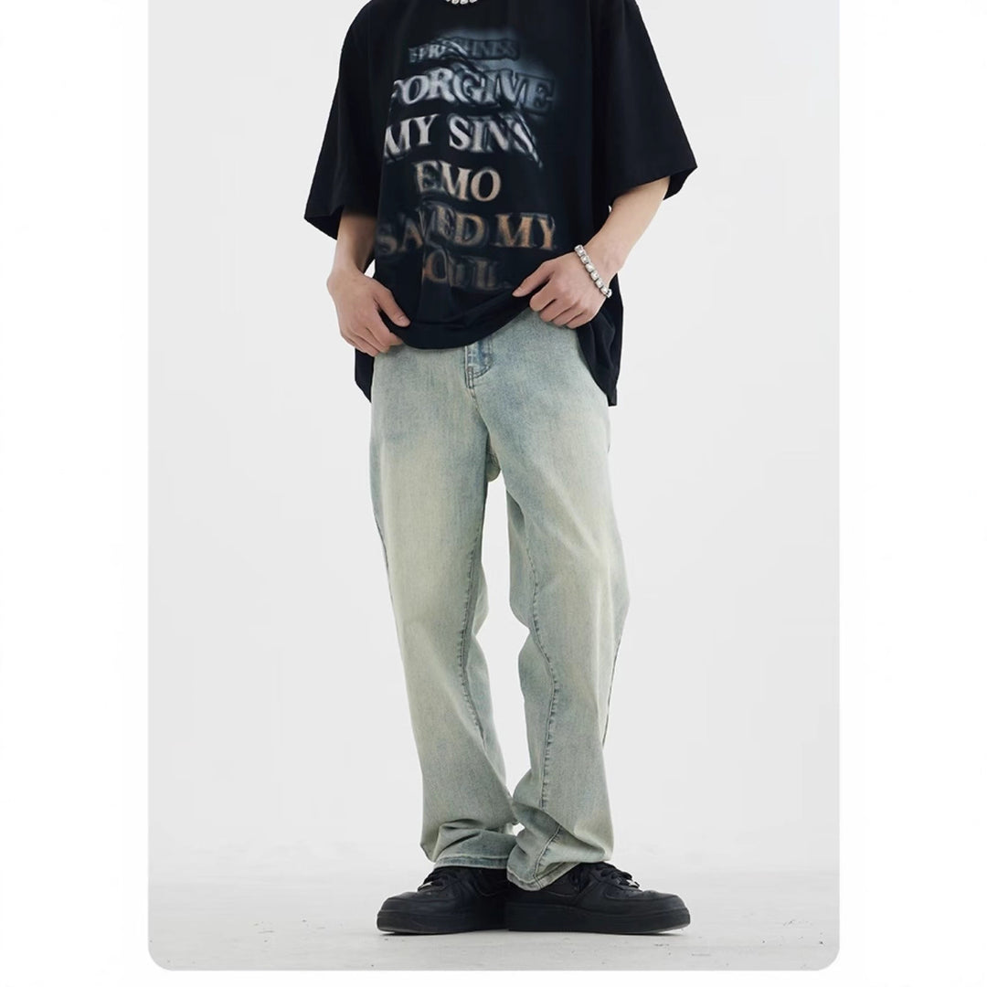 Herren lockere Denim-Jeans mit niedriger Bundhöhe Drune
