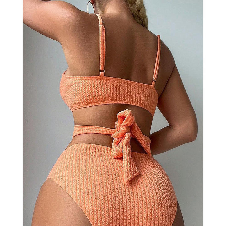 Damen Hochtailliertes Bikini-Set mit Criss-Cross Design Drune