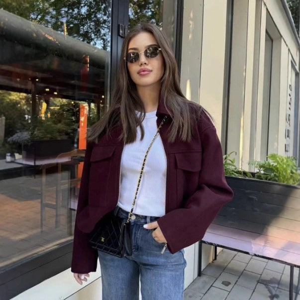 Damen lässige Steppjacke mit großen aufgesetzten Taschen und modernem Schnitt Drune
