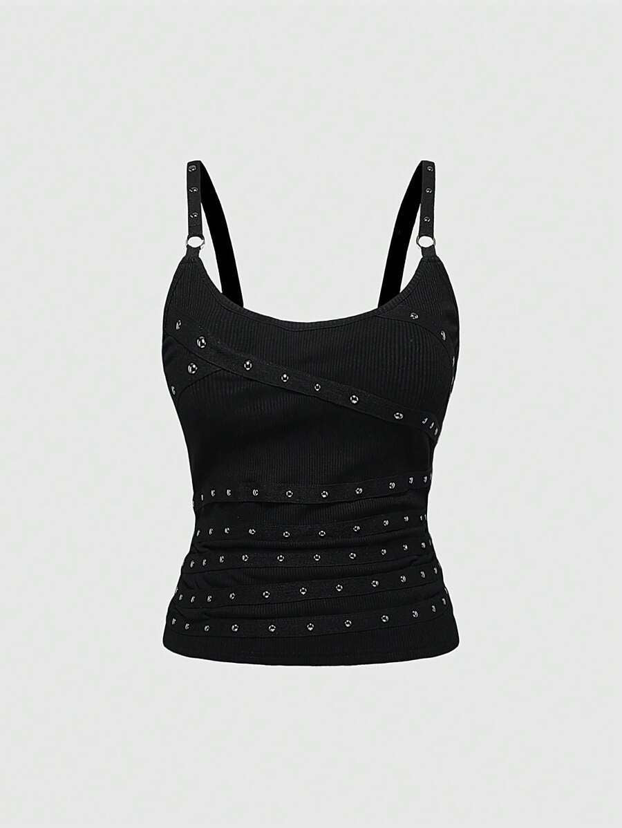 Damen Raffiniertes Top mit Elastananteil und funkelnden Details Drune