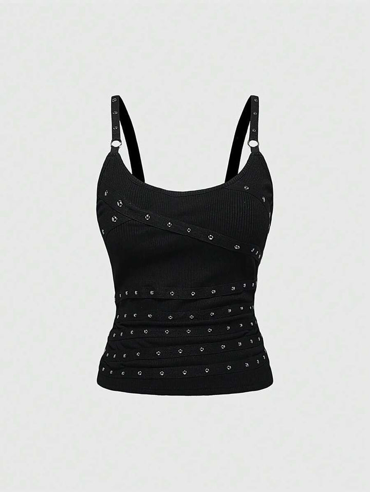 Damen Raffiniertes Top mit Elastananteil und funkelnden Details Drune