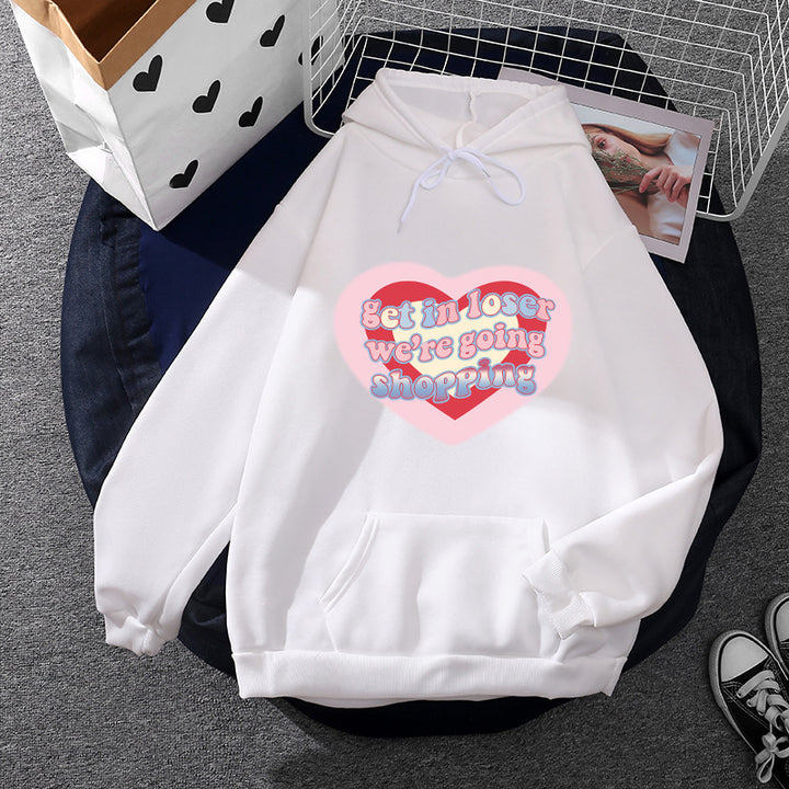 Damen Kuscheliger Kapuzenpullover mit kreativem Grafikdesign Drune
