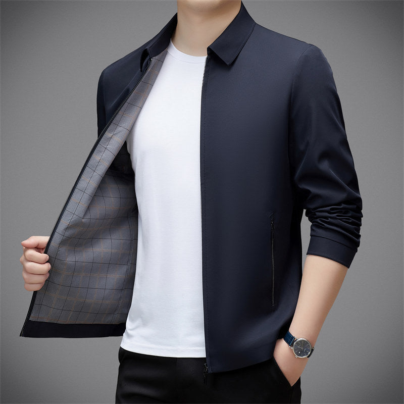 Herren leichte Mikrofaserkurjacke mit modernem Stehkragen und funktionalen Taschen Drune