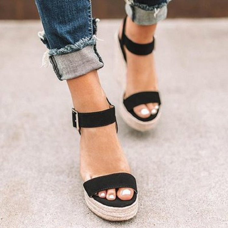 Damen Espadrille-Sandaletten mit hohem Plateau und komfortablem Riemendesign Drune