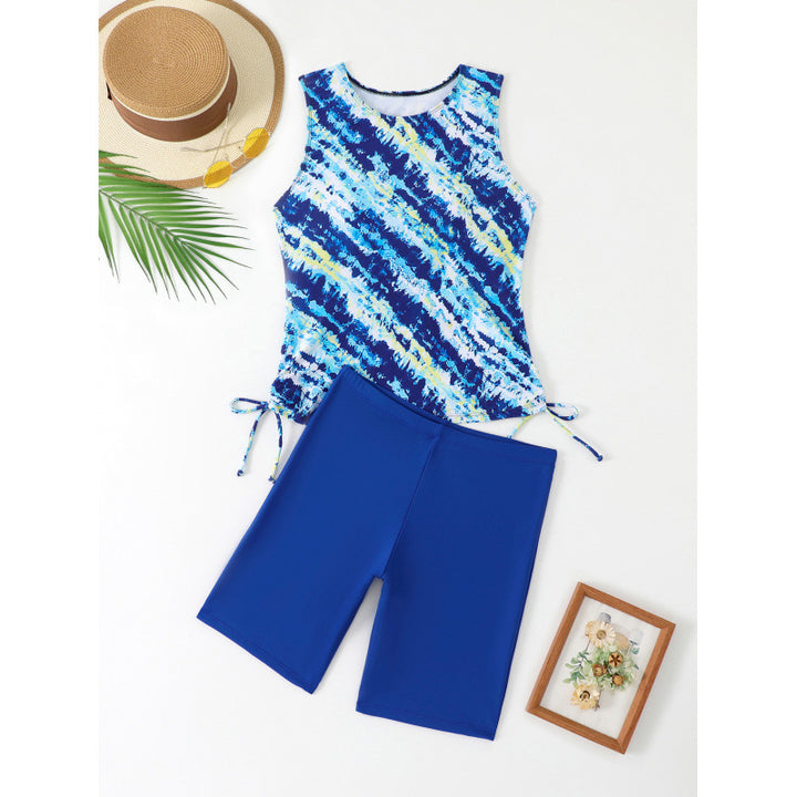 Damen Tankini-Set mit modischem Raffung und sportlicher Shorts Drune