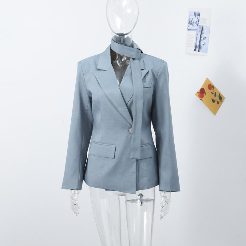 Damen Modischer Blazer mit elegantem Schalkragen und tailliertem Schnitt Drune