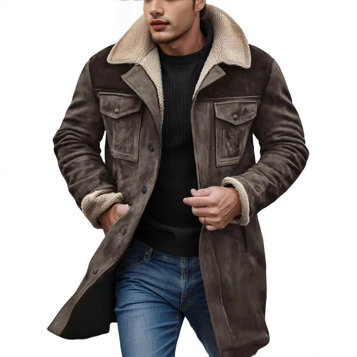 Herren Lammfelljacke im lässigen Utility-Stil mit großzügigen Taschen Drune