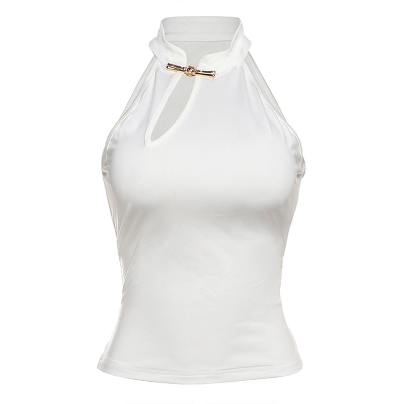 Damen Elegantes Haltertop mit modischer Schlitz-Detail Drune