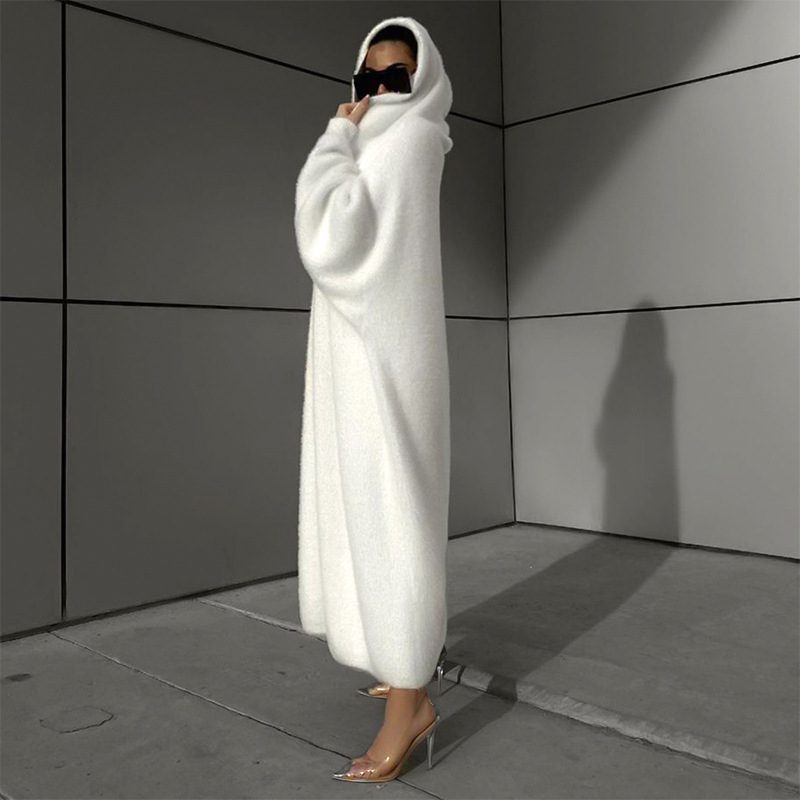 Drune | Kapuzenwickelkleid - Gemütliches Langarmdesign - Weicher Stoffmix - Lässig & Street Style