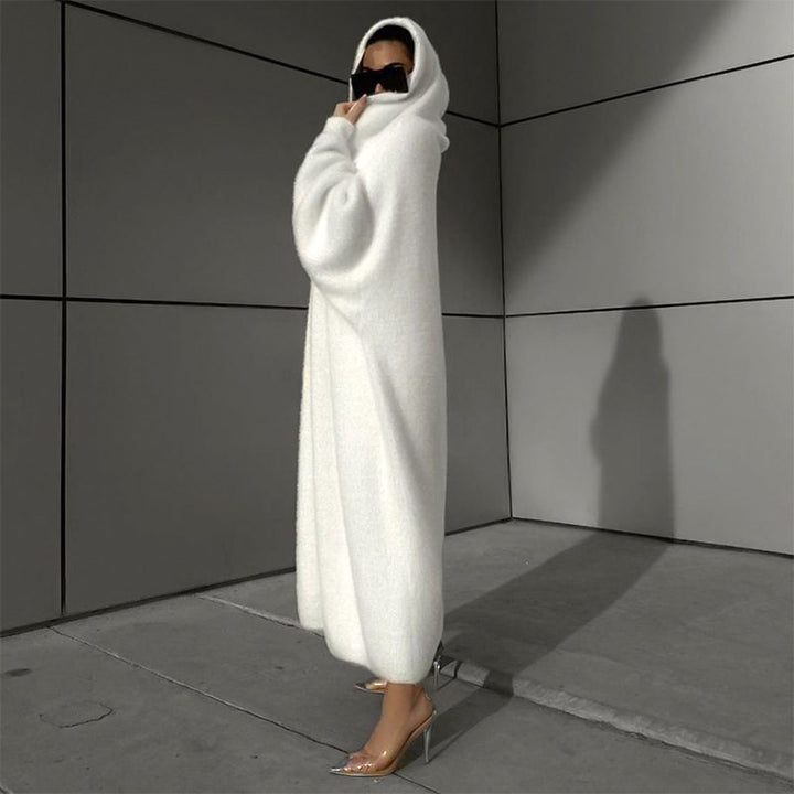 Drune | Kapuzenwickelkleid - Gemütliches Langarmdesign - Weicher Stoffmix - Lässig & Street Style