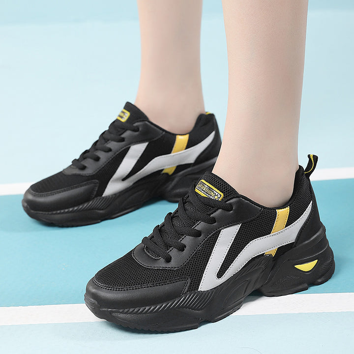 Damen nan gedämpfte Freizeit-Sneaker im Plateaustil mit gepolstertem Komfortkragen, atmungsaktivem Mesh und rutschfestem Profil Drune