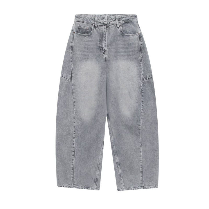 Damen weite Jeans im modernen Schnitt mit angesagten Cargo-Taschen Drune