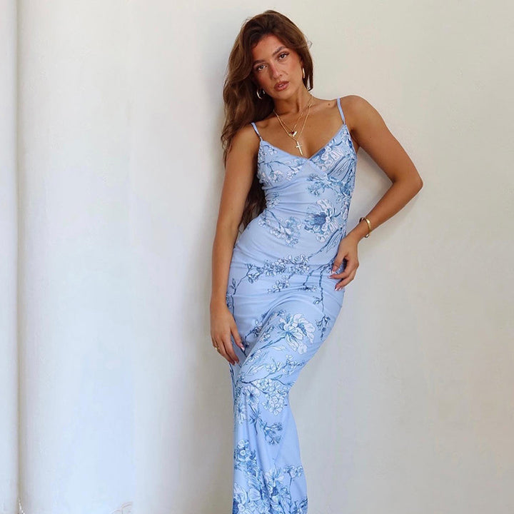 Damen Elegantes Maxikleid mit floralem Design Drune