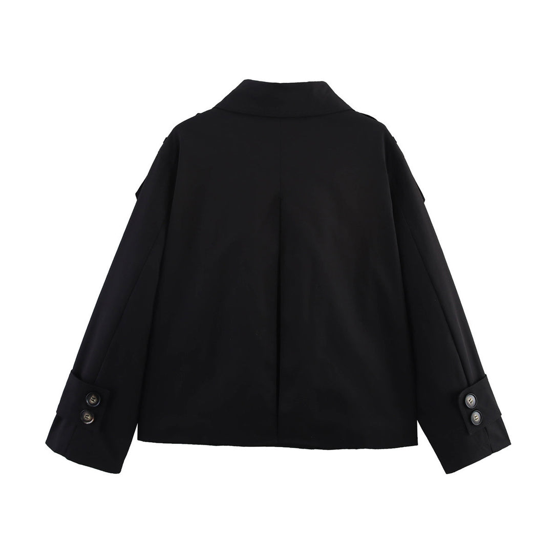 Damen modische Übergangsjacke mit doppelter Knopfleiste und praktischen Taschen Drune