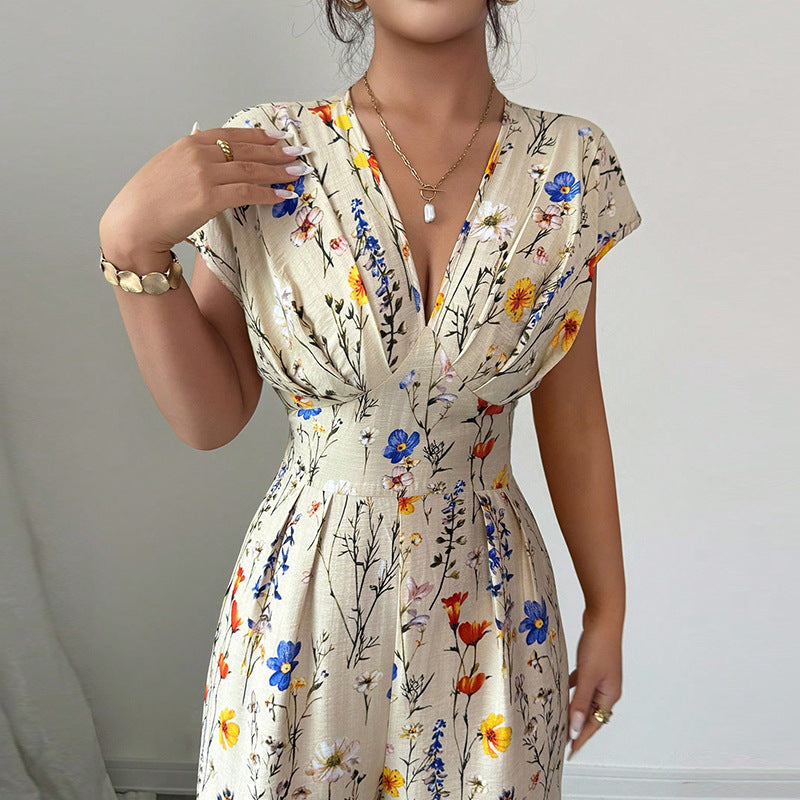 Damen Maxikleid mit floralem Muster Drune