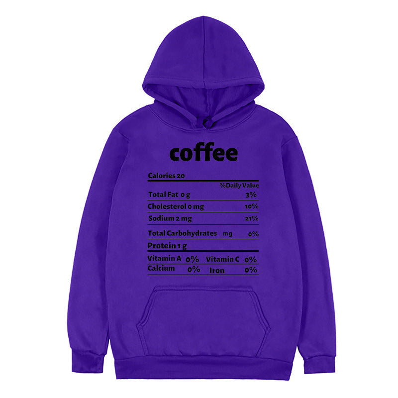 Damen Kapuzenpullover mit kreativem Nährwertdesign Drune