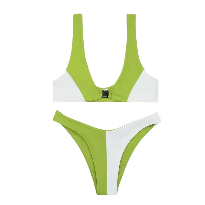 Damen Bikinis mit tiefem V-Ausschnitt und schmalen Trägern Drune