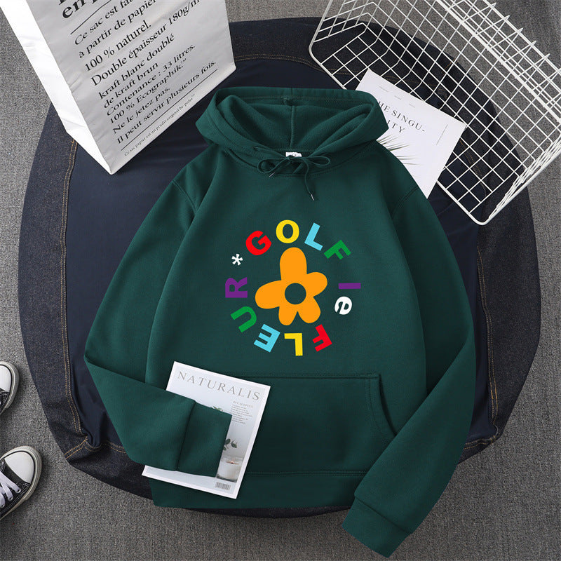 Damen Kapuzenpullover mit kreativem Blumen-Grafikdesign und bequemer Passform Drune