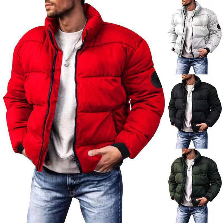 Herren nan wattierte Steppjacke mit hohem Stehkragen, Thermofüllung und elastischen Bündchen Drune