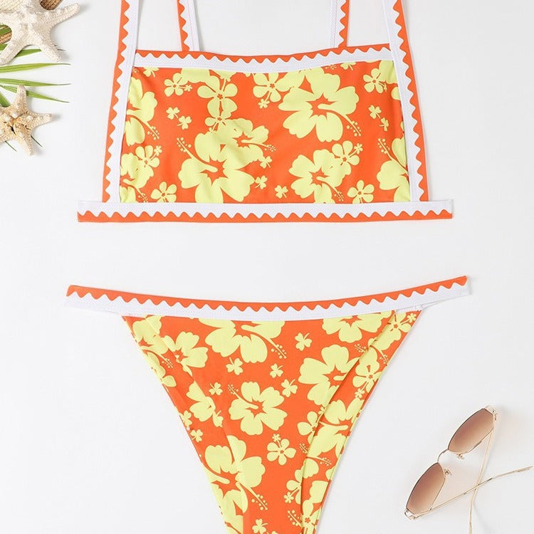 Damen Bikini-Set mit floralem Design und trendy Trägerdetails Drune