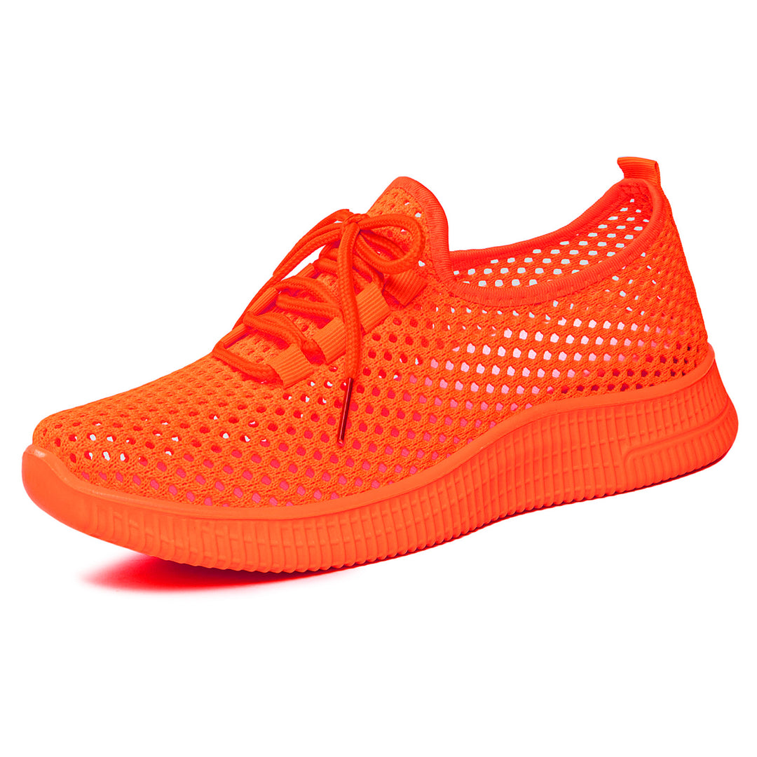 Damen nan atmungsaktiver Mesh-Slip-On Sneaker mit elastischer Schnürung und flexibler Profilsohle Drune