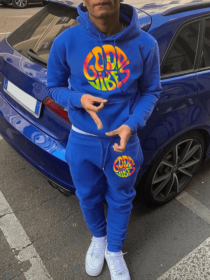 Herren Sweatshirt und Jogginghose Set mit buntem Grafikdesign Drune