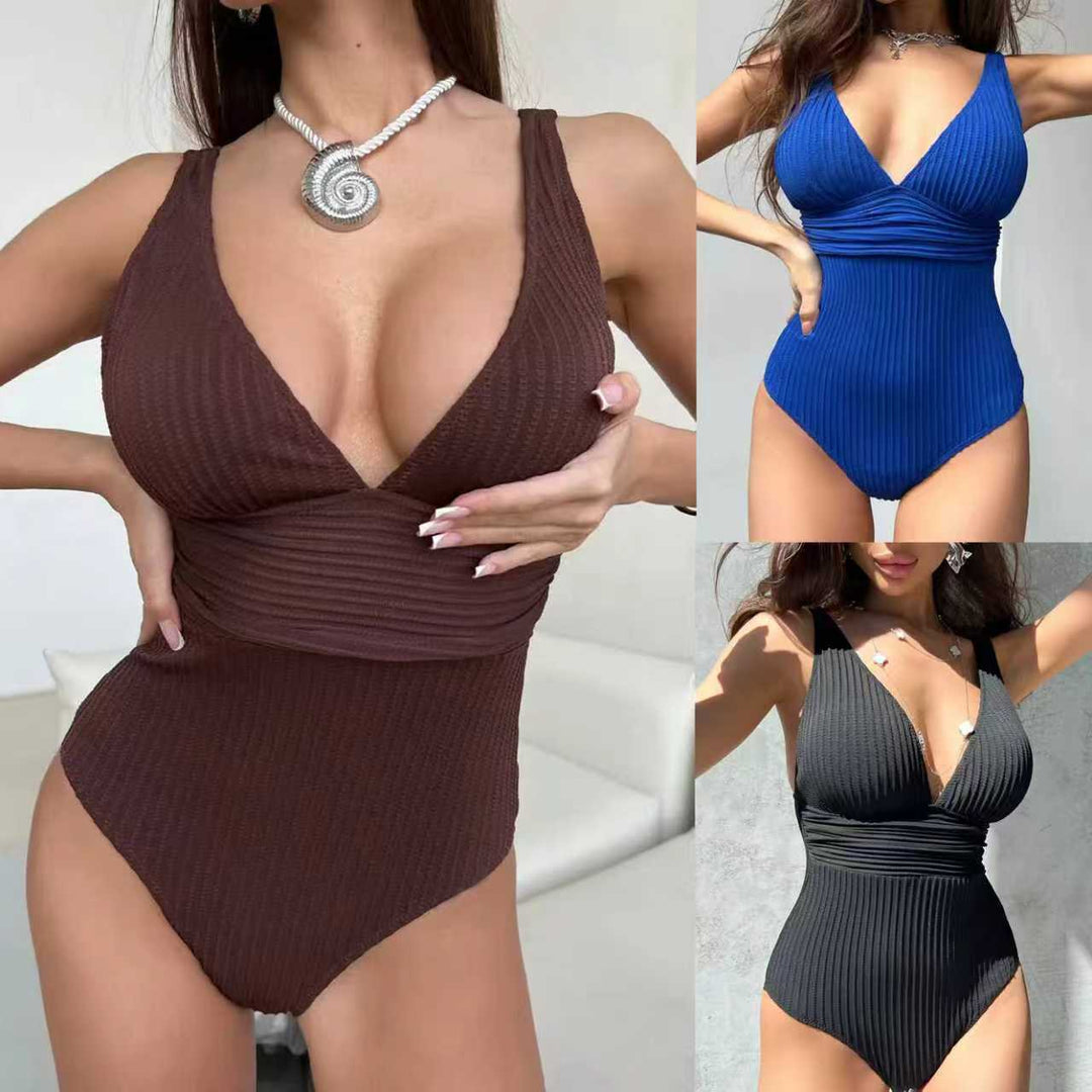 Drune | Bedruckter Tankini-Badeanzug mit Neckholder und Falten
