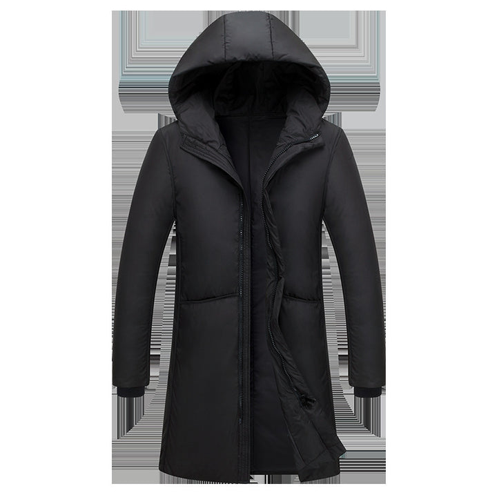 Damen lange Steppjacke mit großzügiger Kapuze und praktischen Taschen Drune