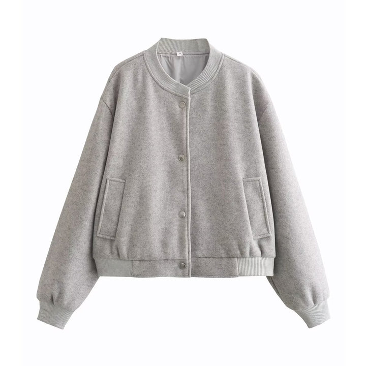 Damen modische Sweatjacke mit Knopfverschluss und praktischen Taschen Drune