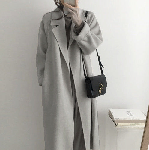 Damen eleganter und lässiger Trenchcoat mit großem Revers Drune