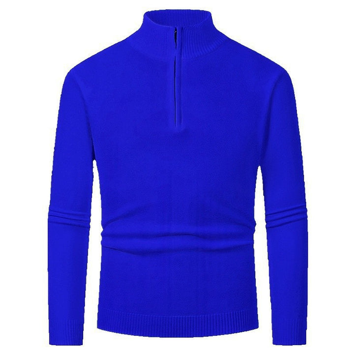 Herren Strickpullover mit hohem Kragen und halbem Reißverschluss Drune