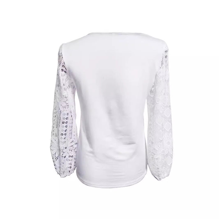 Damen Designer Bluse mit Spitzeneinsätzen und elegantem Schnitt Drune