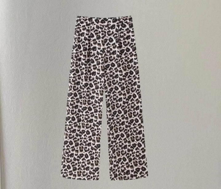 Damen Weite Leopardenmuster-Hose Drune