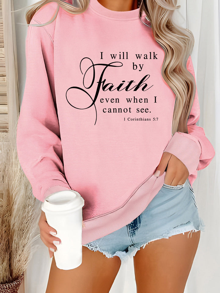 Damen Sweatshirt mit inspirierendem Schriftzug und weichem Material Drune