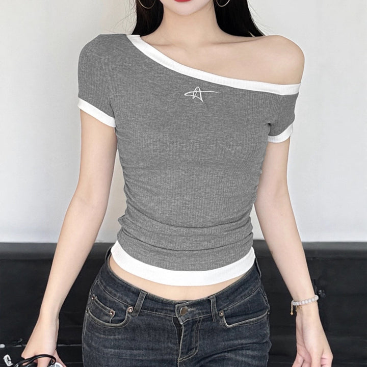 Damen figurbetontes Kurzarmshirt Drune