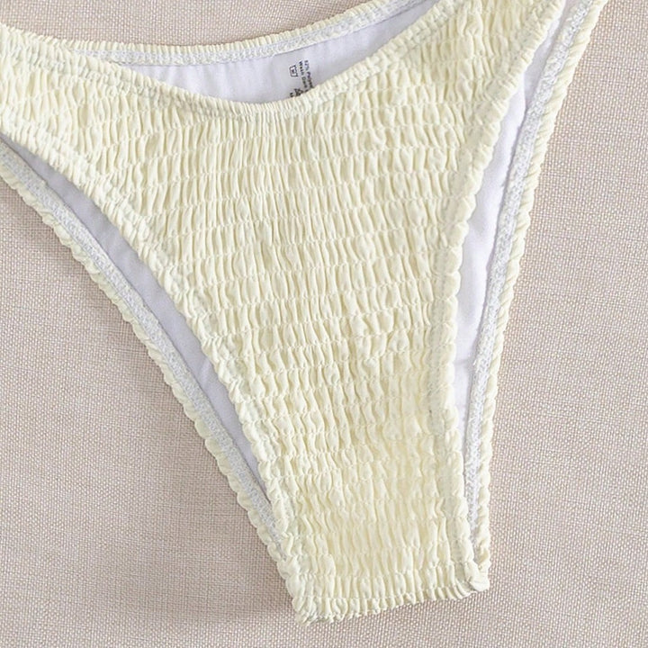 Damen Bandeau-Bikini mit Rüschendetails und modischem Schmuckakzent Drune