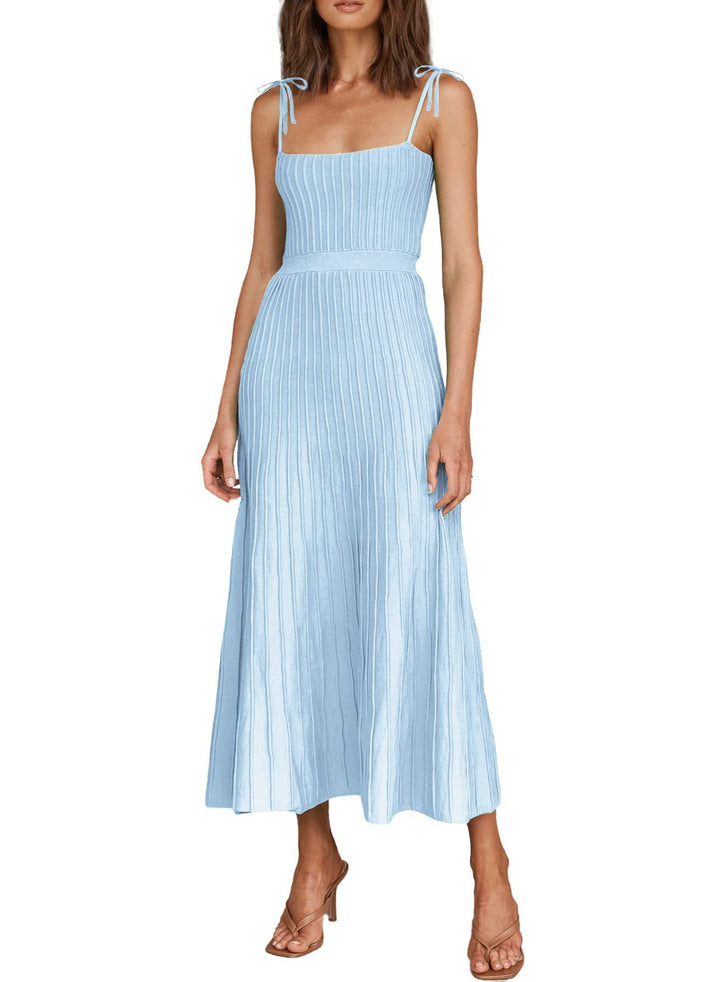 Damen Maxikleid mit schmalen Trägern und feinem Rippdesign Drune