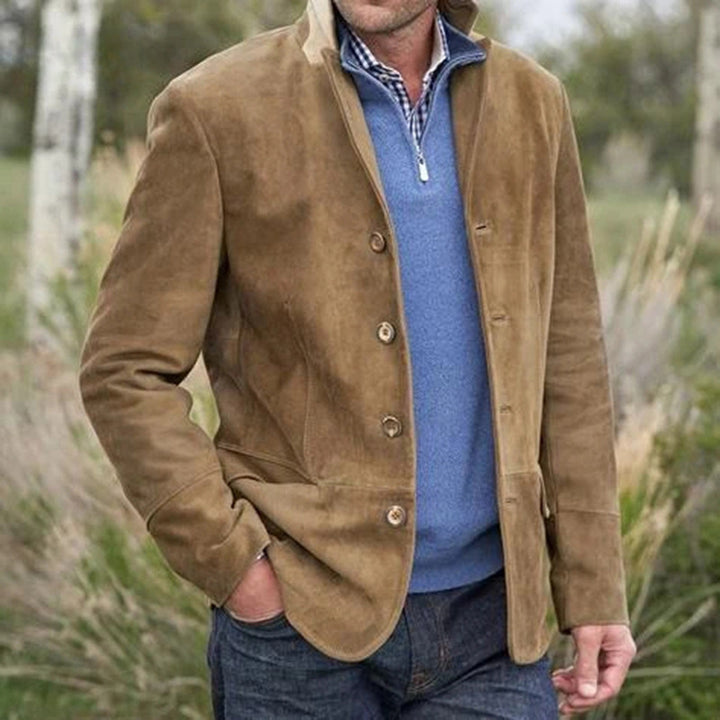 Herren Elegante Wildlederjacke mit modernen Details Drune