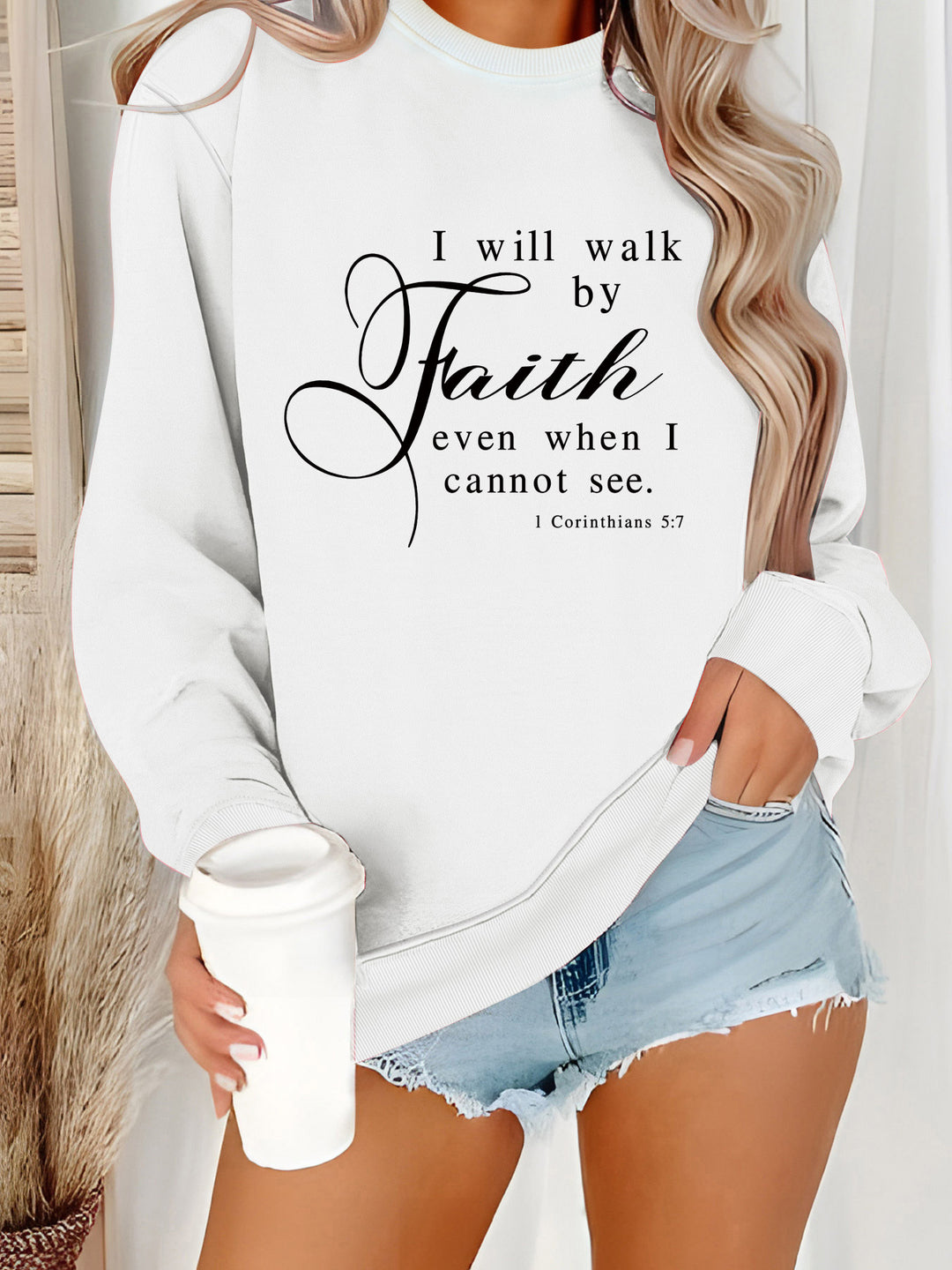 Damen Sweatshirt mit inspirierendem Schriftzug und weichem Material Drune