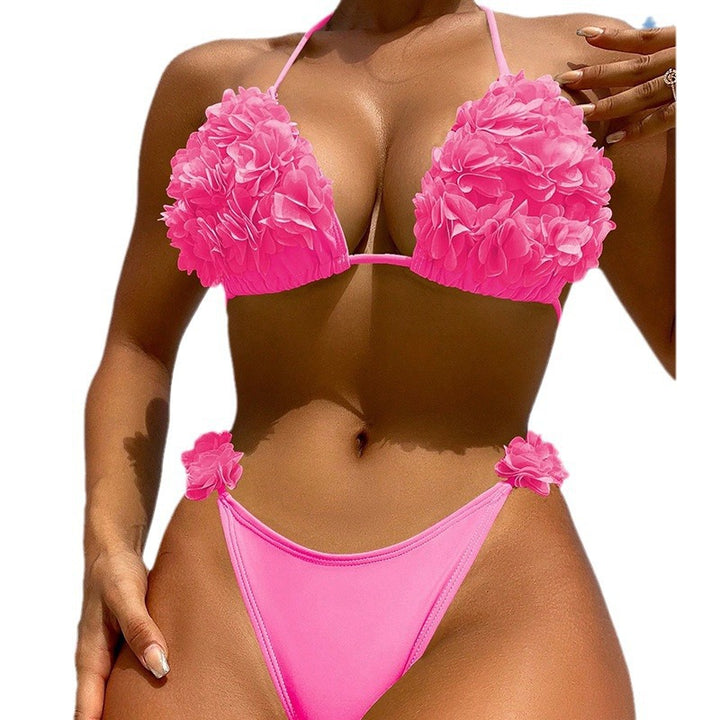 Damen Triangel-Bikini mit verspieltem Blüten-Design Drune