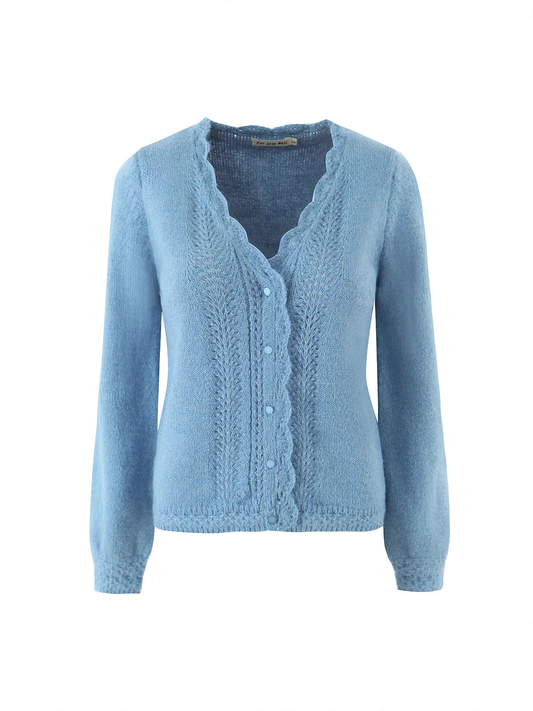Damen elegante Strickjacke mit tiefem V-Ausschnitt und zarten Knöpfen Drune