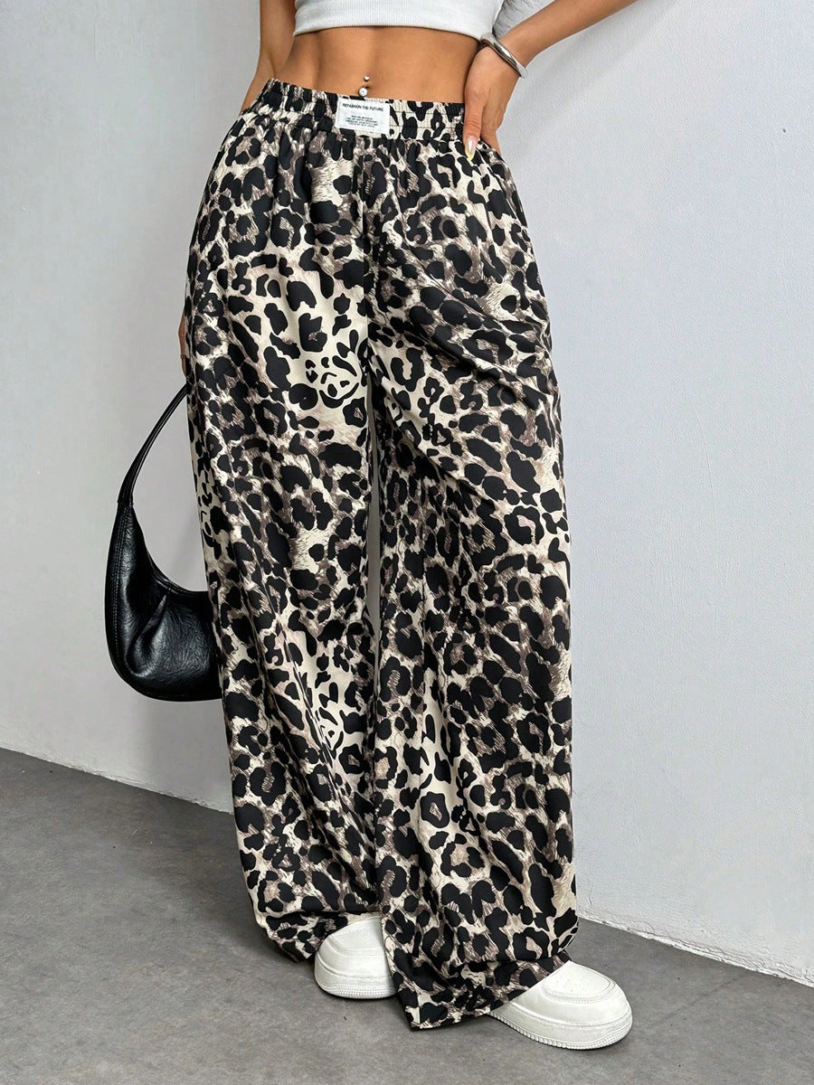 Damen Palazzo-Hose mit schickem Leopardenmuster Drune