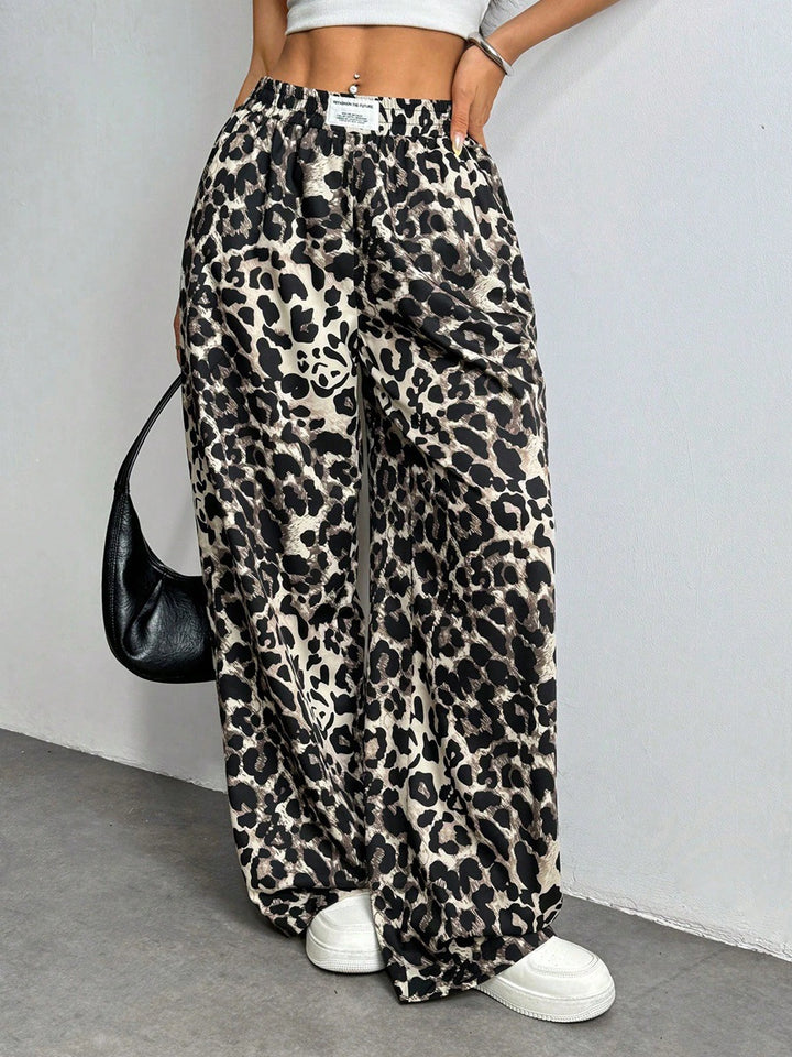 Damen Palazzo-Hose mit schickem Leopardenmuster Drune