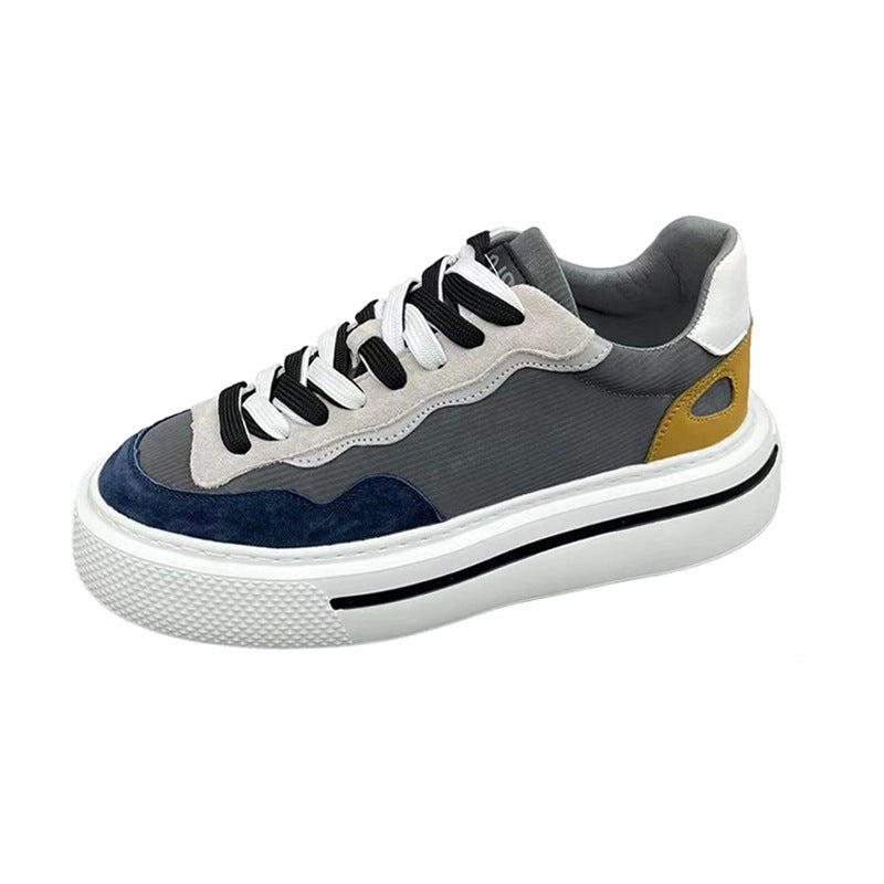 Damen Modische Sneakers mit hoher Plateausohle und atmungsaktiver Struktur Drune