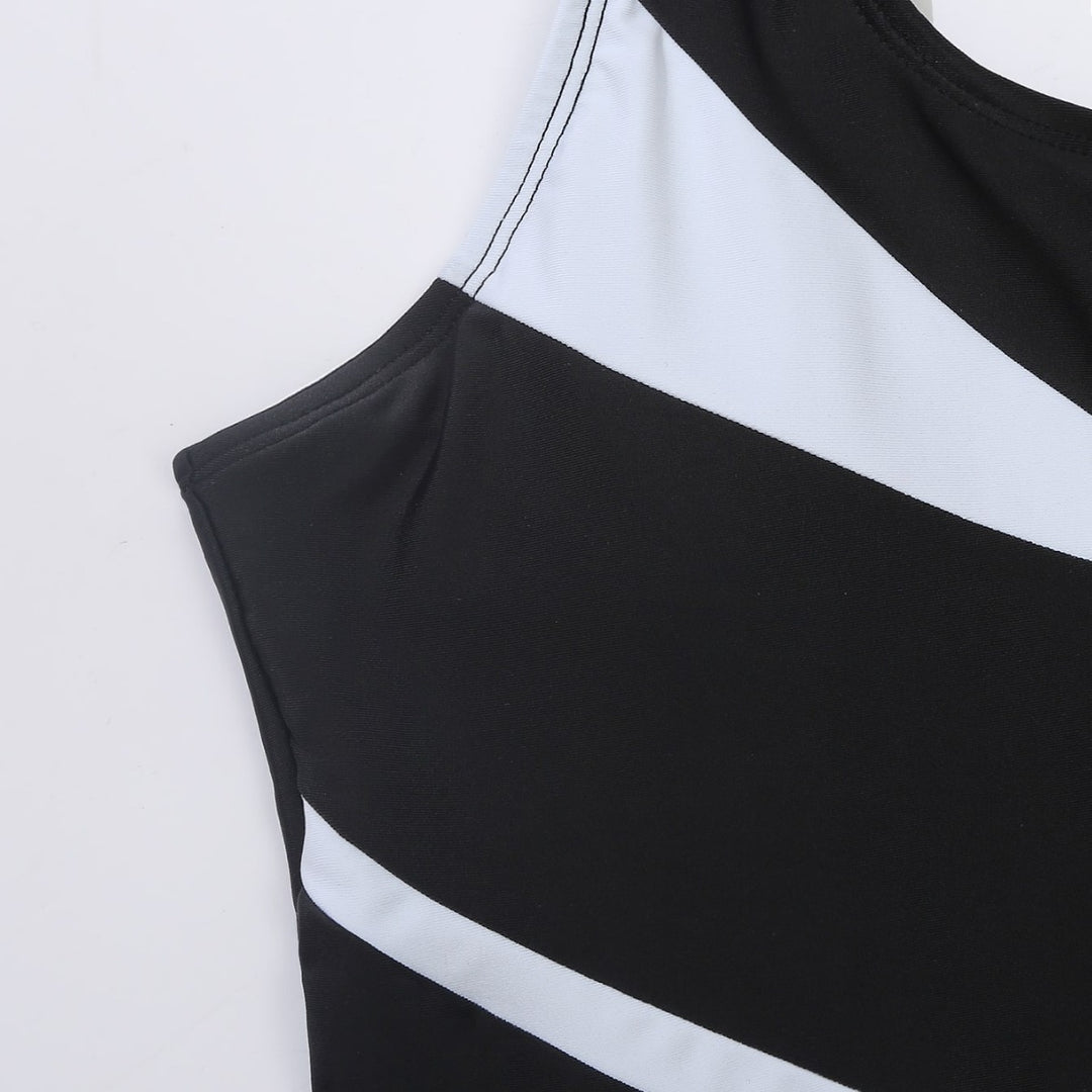 Damen Einteiliger Badeanzug mit stilvollem Farbblock-Design und figurförderndem Schnitt Drune