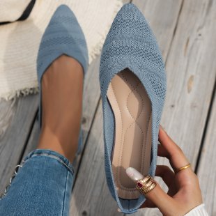 Damen Spitzer Ballerinas aus atmungsaktivem Strickmaterial mit flexibler Sohle Drune