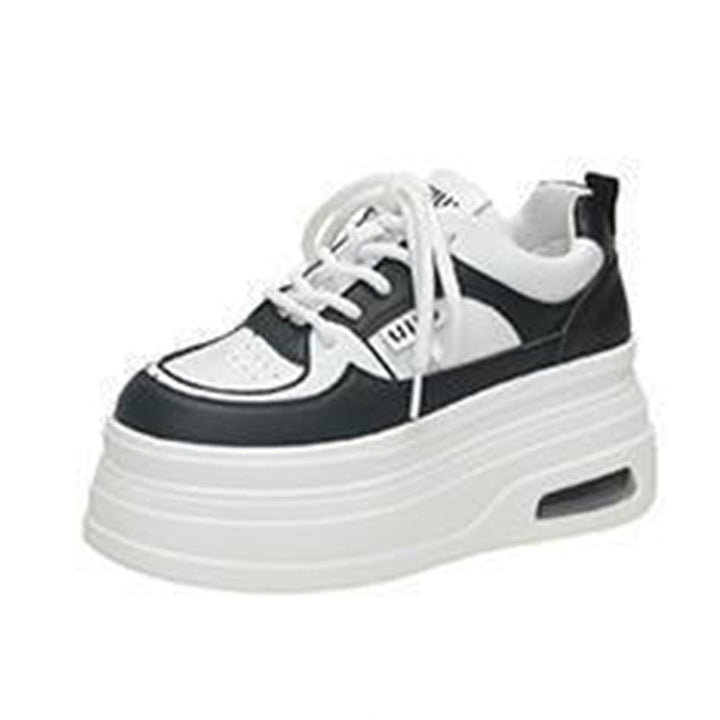Damen Plateau Sneakers mit trendigem zweifarbigem Design und verstärkter Dämpfung Drune
