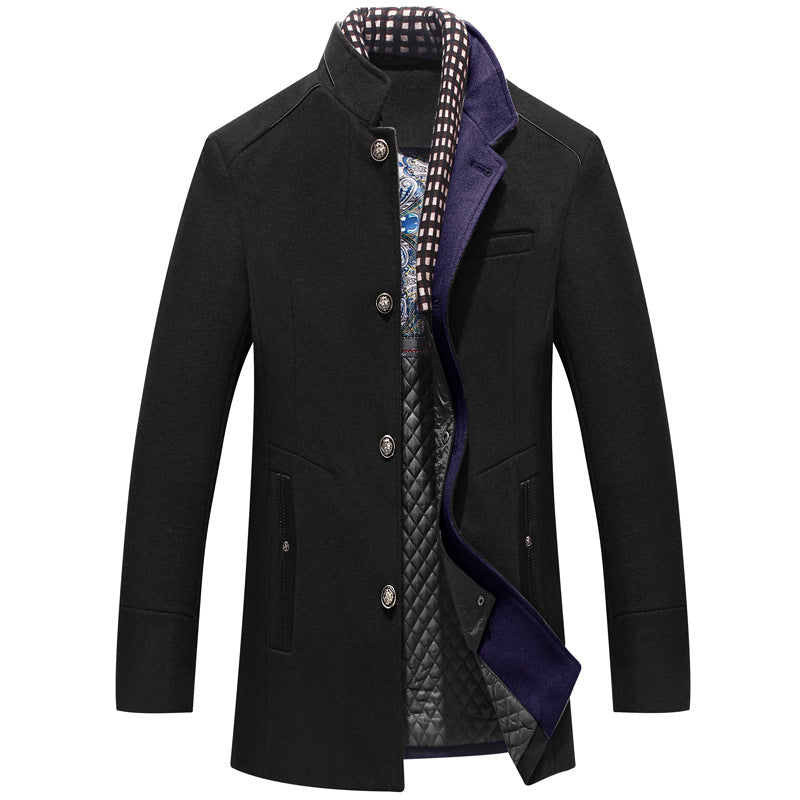 Drune | Herren Slim Fit Woll Wintermantel